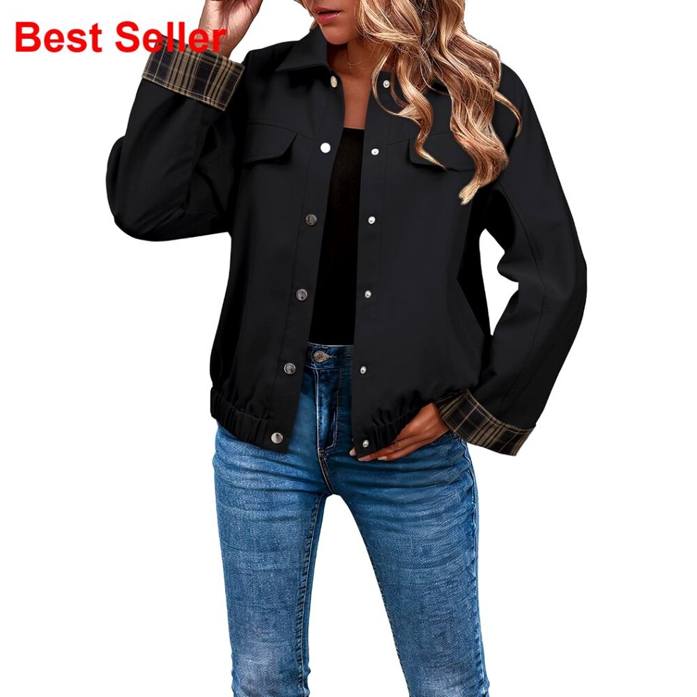 Oversized Snap Button Jacket Lightweight Material… - image 1